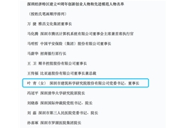 【会员动态】深圳建科院党委书记、董事长叶青荣获深圳经济特区建立40周年创新创业人物和先进模范人物！